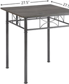 Juego de muebles de mesa de comedor cuadrados modernos de metal y madera de 3