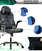 Silla ergonómica para videojuegos, silla de escritorio de oficina con respaldo...