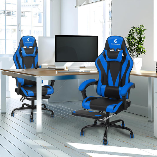 Silla de juegos con reposabrazos y reposapiés Linkage, silla de videojuegos de...