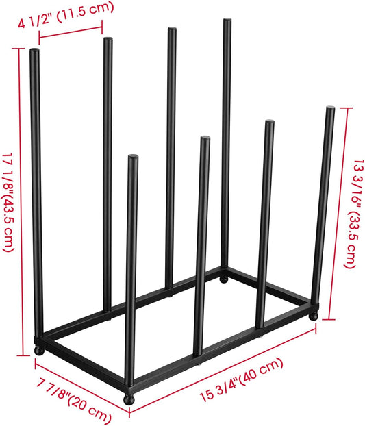 Moderno estante de metal negro para almacenamiento de botas altas, organizador