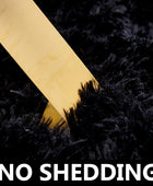 FJZFING Alfombra redonda negra ultrasuave moderna de felpa de 6 x 6 pies para...
