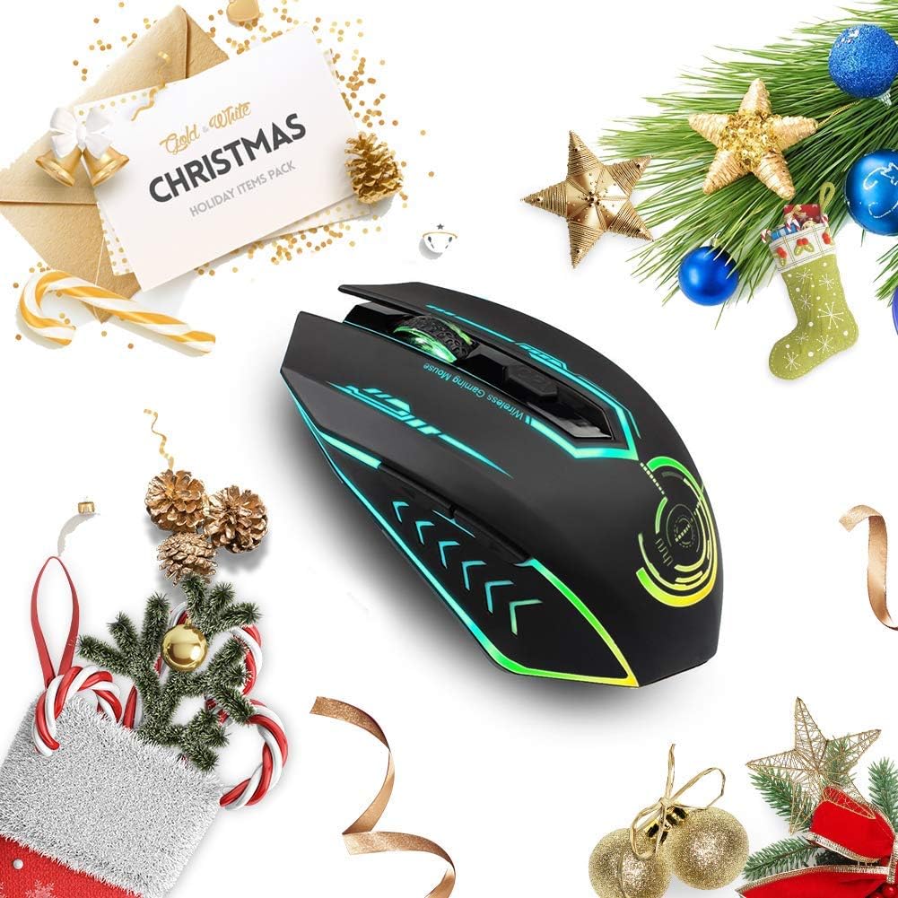 Wireless USB Gaming Mouse, recargables uhuru 5 botones 7 Changeable LED Color...