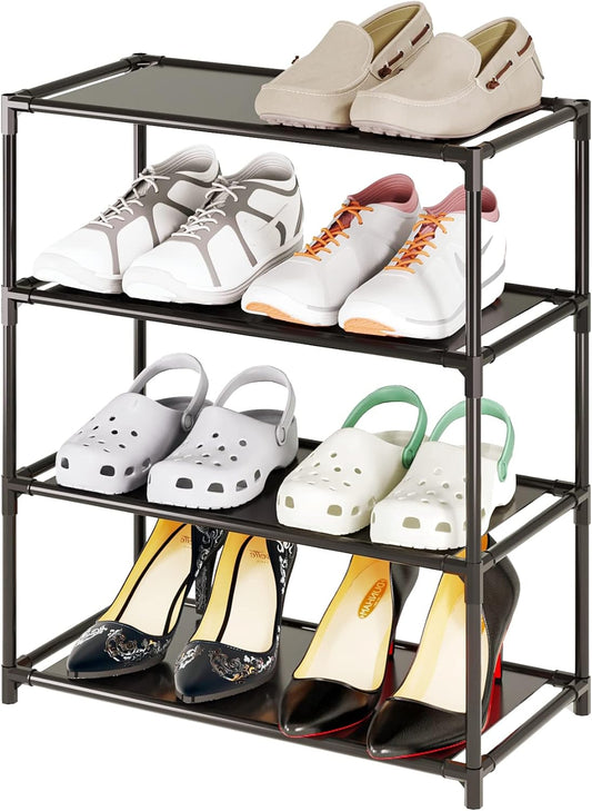 Zapatero pequeño de 6 a 8 pares de estantes resistentes para zapatos de 4...