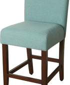 HomePop Taburete de bar tapizado, 24 pulgadas, aguamarina con textura clara