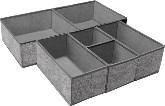 Criusia Organizador de cajones para ropa interior, juego de 6 organizadores