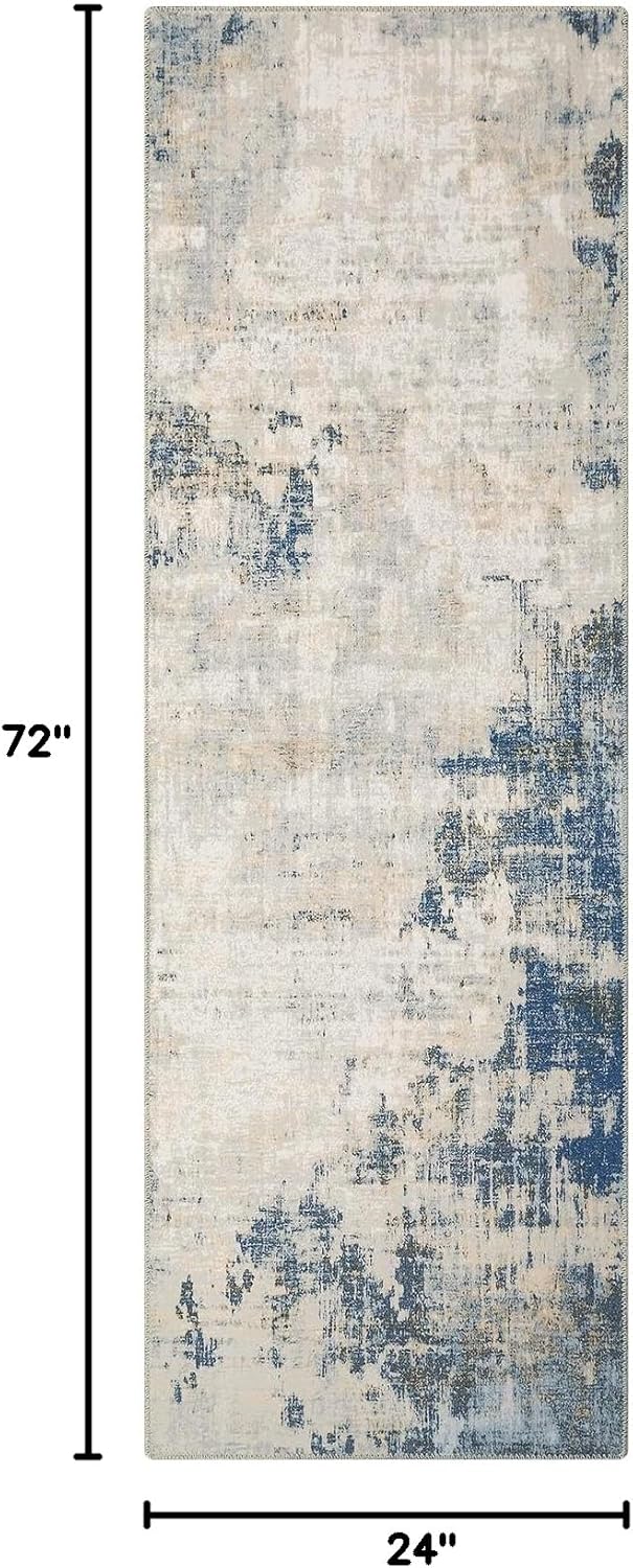 Zacoo Alfombra de pasillo de 6 pies, antideslizante, lavable, oriental,...