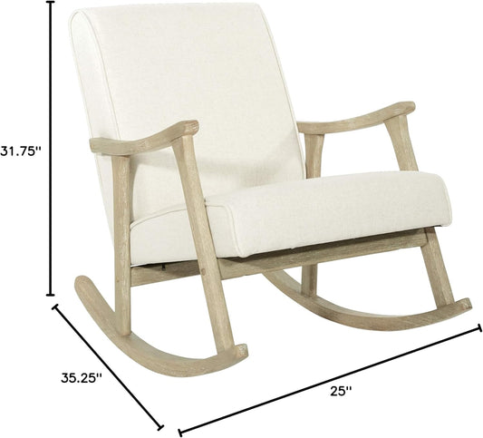 Gainsborough Rocker con asiento acolchado y marco de madera maciza, tela de