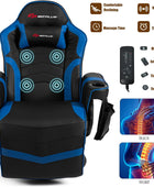 POWERSTONE Silla reclinable para juegos de masaje con reposapiés, sofá...