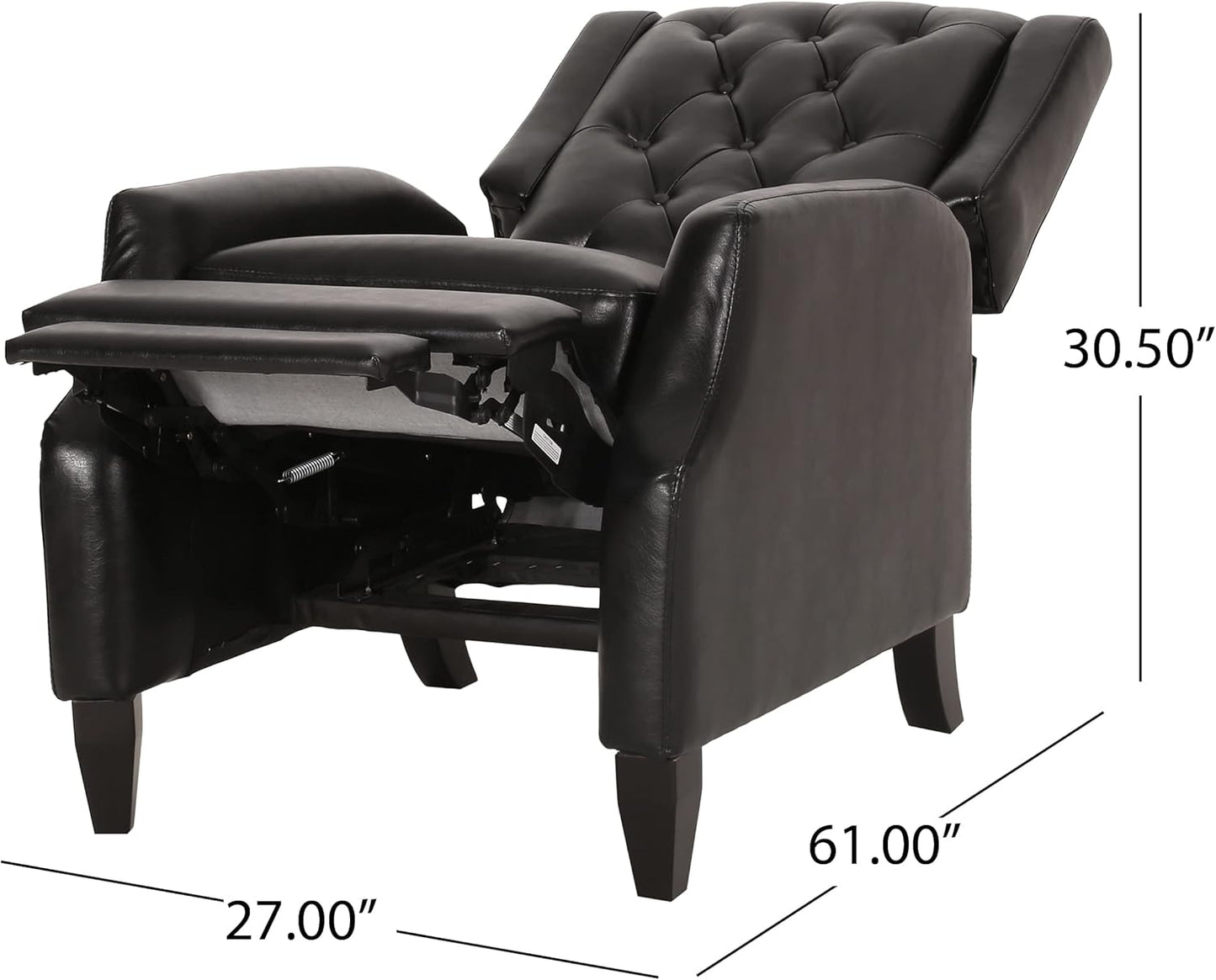 Christopher Knight Home Sadlier Recliner, negro medianoche + marrón oscuro