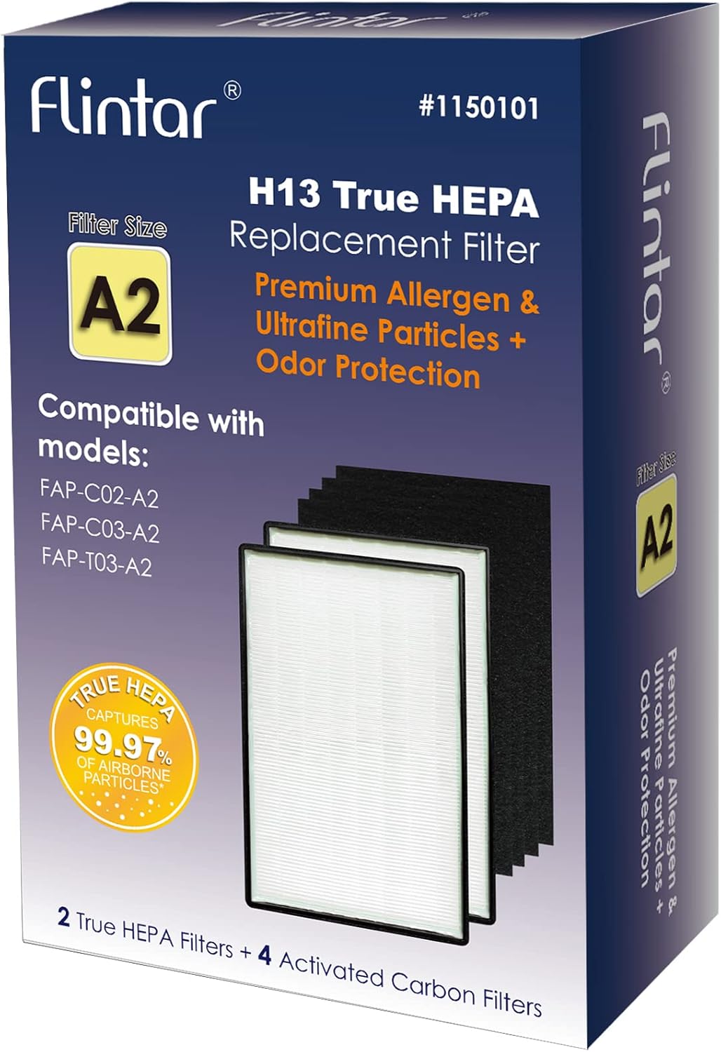 Flintar Filtro de repuesto True HEPA tipo A2, fabricado en TAIWÁN, compatible...