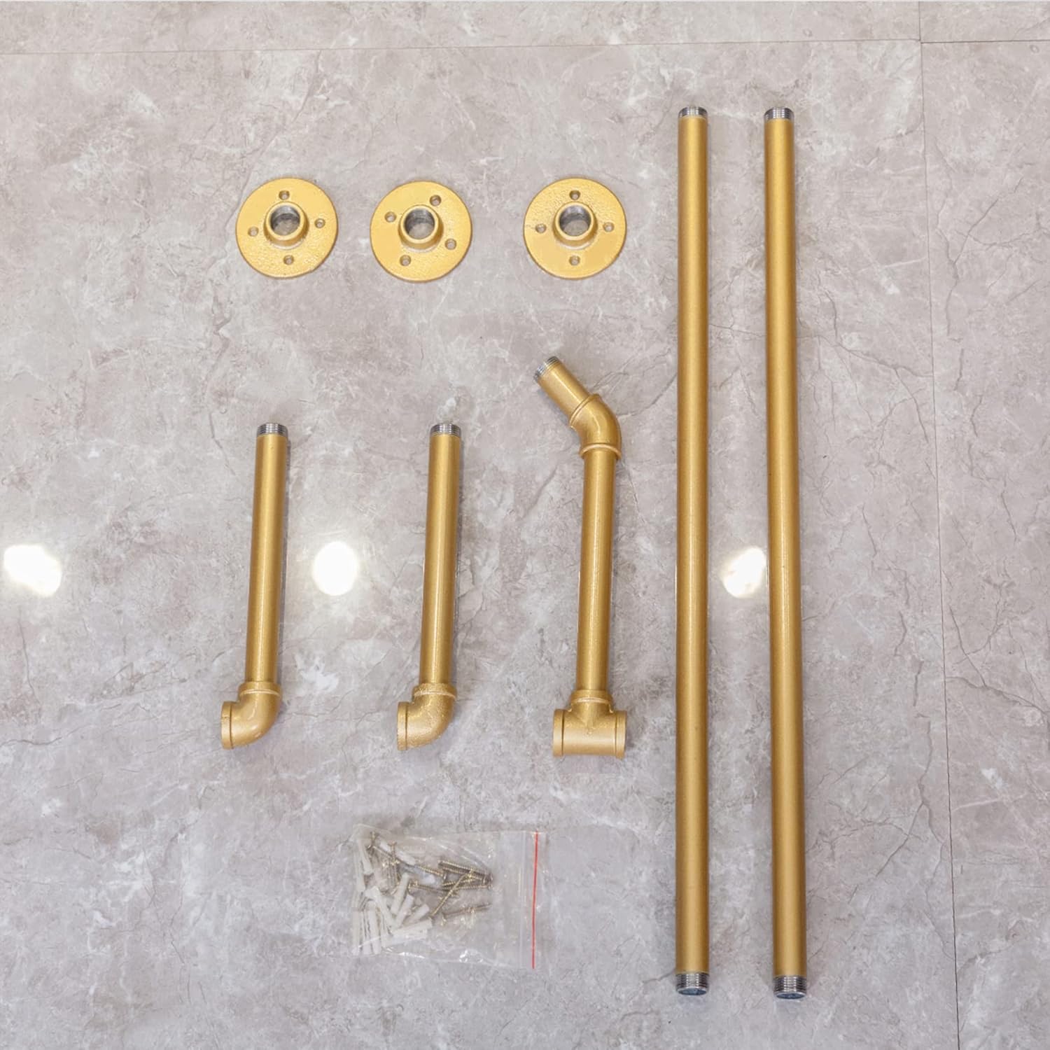 Sistema de estantes colgantes de tubería industrial vintage para colgar ropa,...