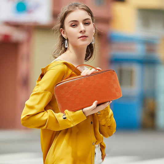 Bolsa de maquillaje de viaje para mujer, Naranja, Vida cotidiana