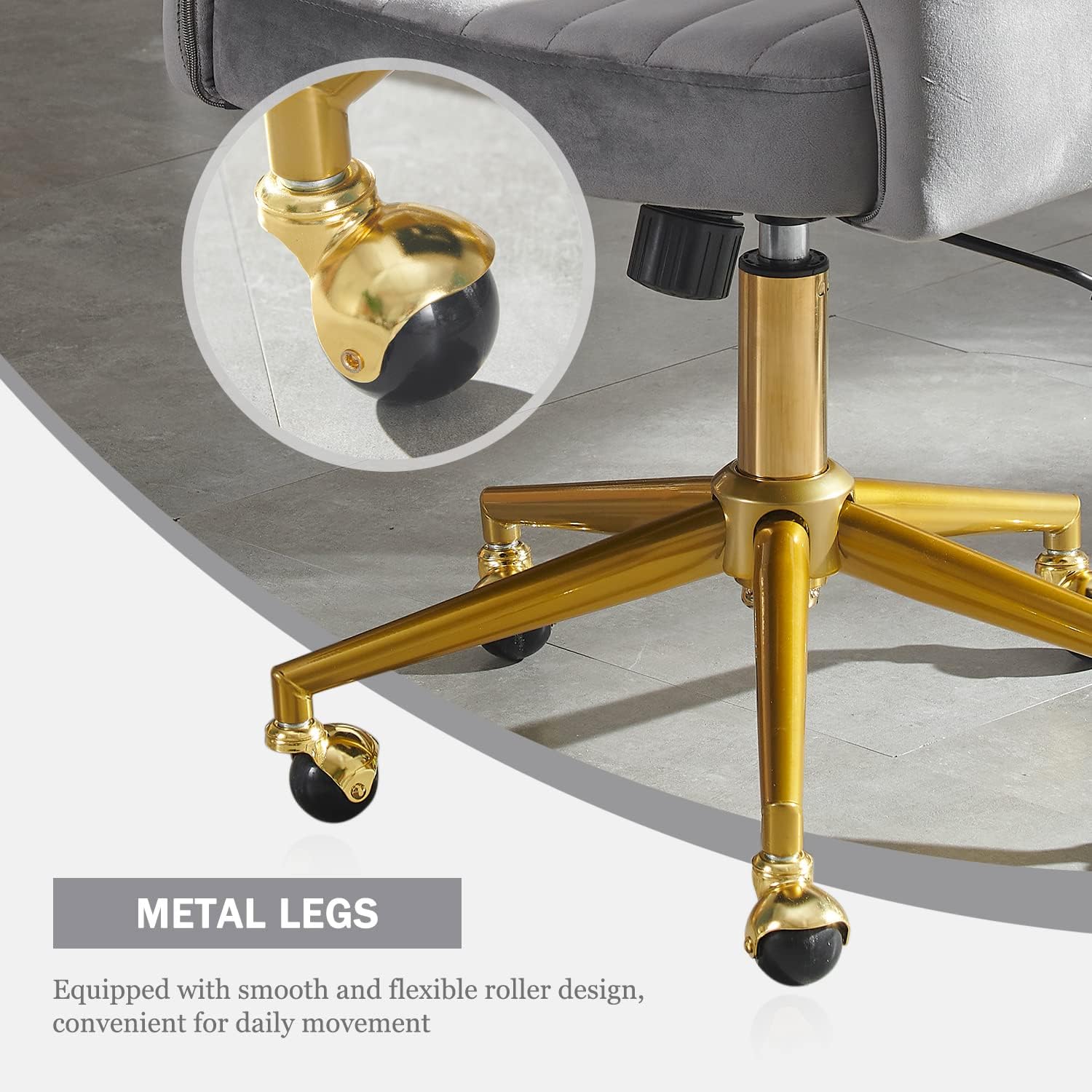 Kiztir Silla de oficina en casa de terciopelo, moderna silla giratoria de...