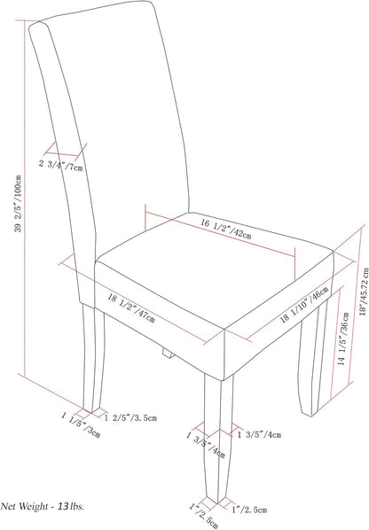 SIMPLIHOME Acadian Transitional Parson - Silla de comedor (juego de 2) en piel...