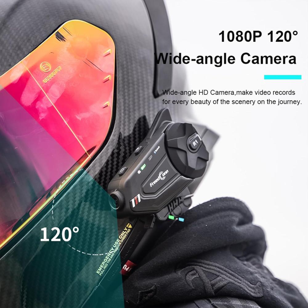 Auriculares de motocicleta E1 casco intercomunicador FreedConn R1 Plus