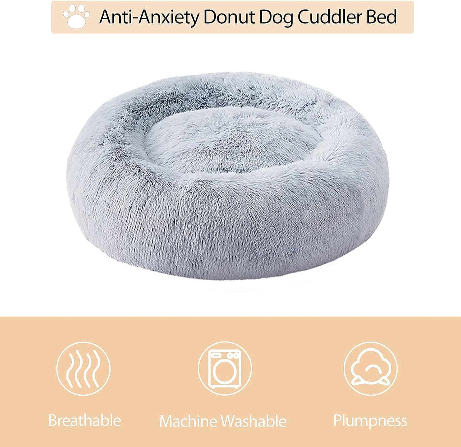 WNPETHOME - Cama calmante para perros y gatos, anti-ansiedad, de piel...