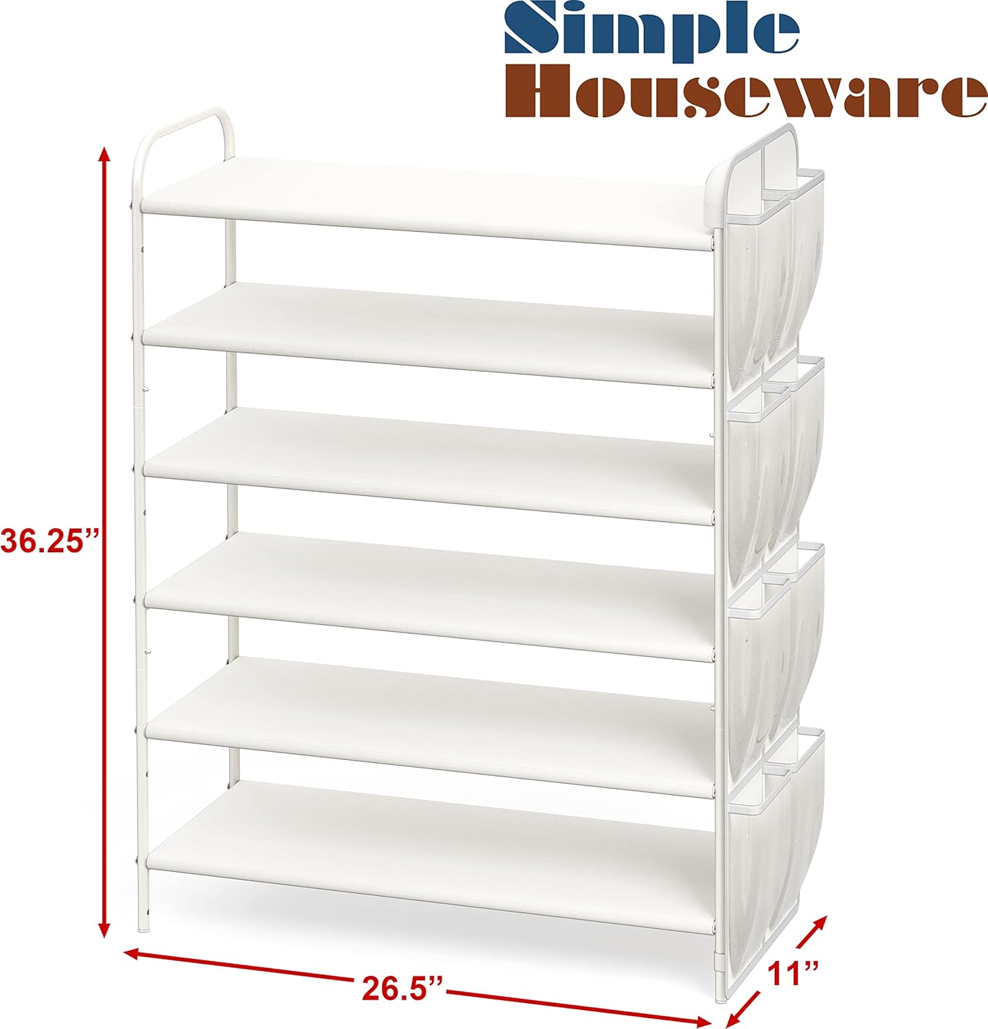 Simple Houseware Zapatero organizador de almacenamiento de 6 niveles con bolsa...