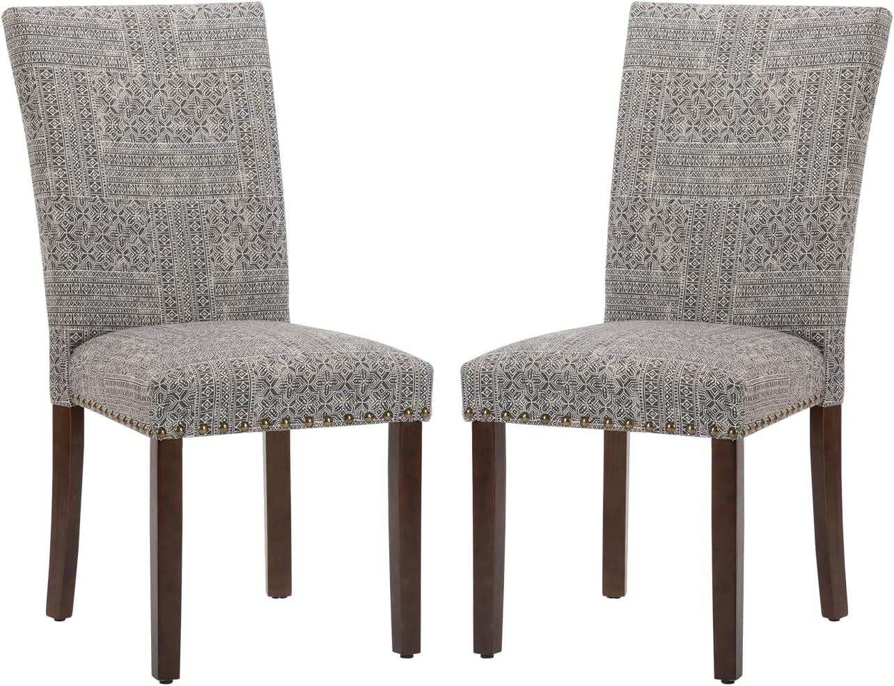 Juego de 2 sillas de comedor tapizadas Parsons, sillas laterales de tela para