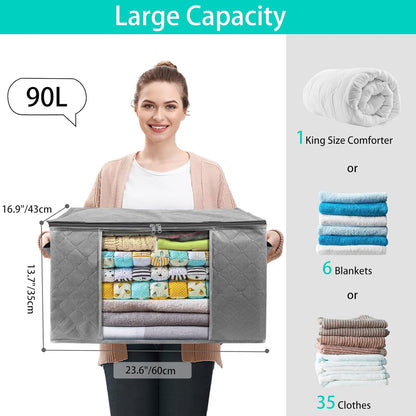 Bolsas de almacenamiento de ropa para mudanzas con tapa de 90 litros, caja