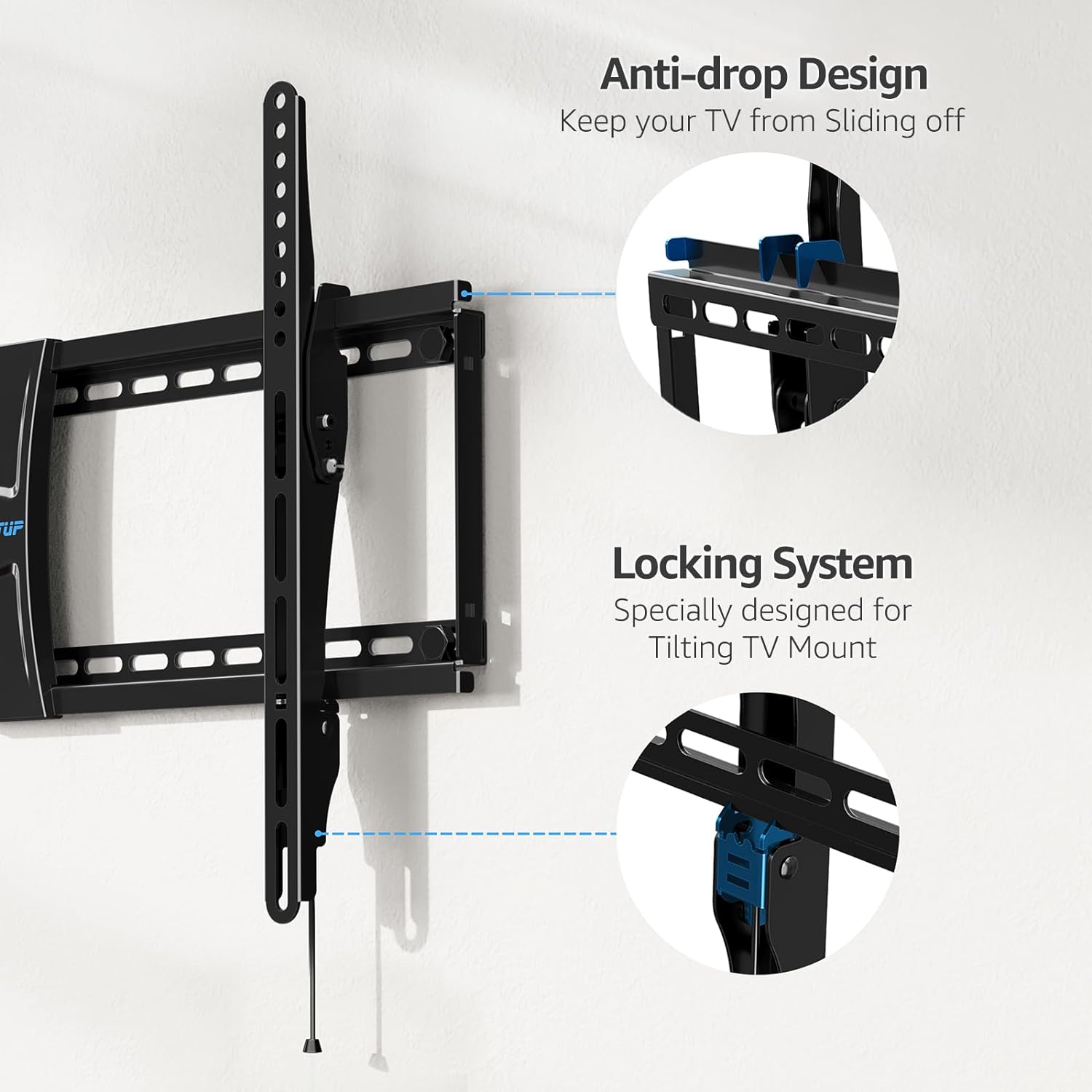 MOUNTUP Soporte de pared para TV con certificación UL, soporte de TV inclinable...