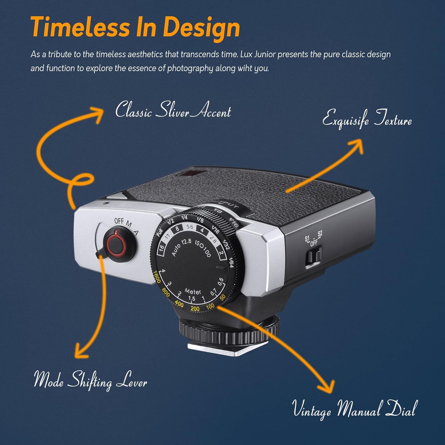 Godox Lux Junior Retro Camera Flash, GN12 con 7 niveles de potencia de flash,...