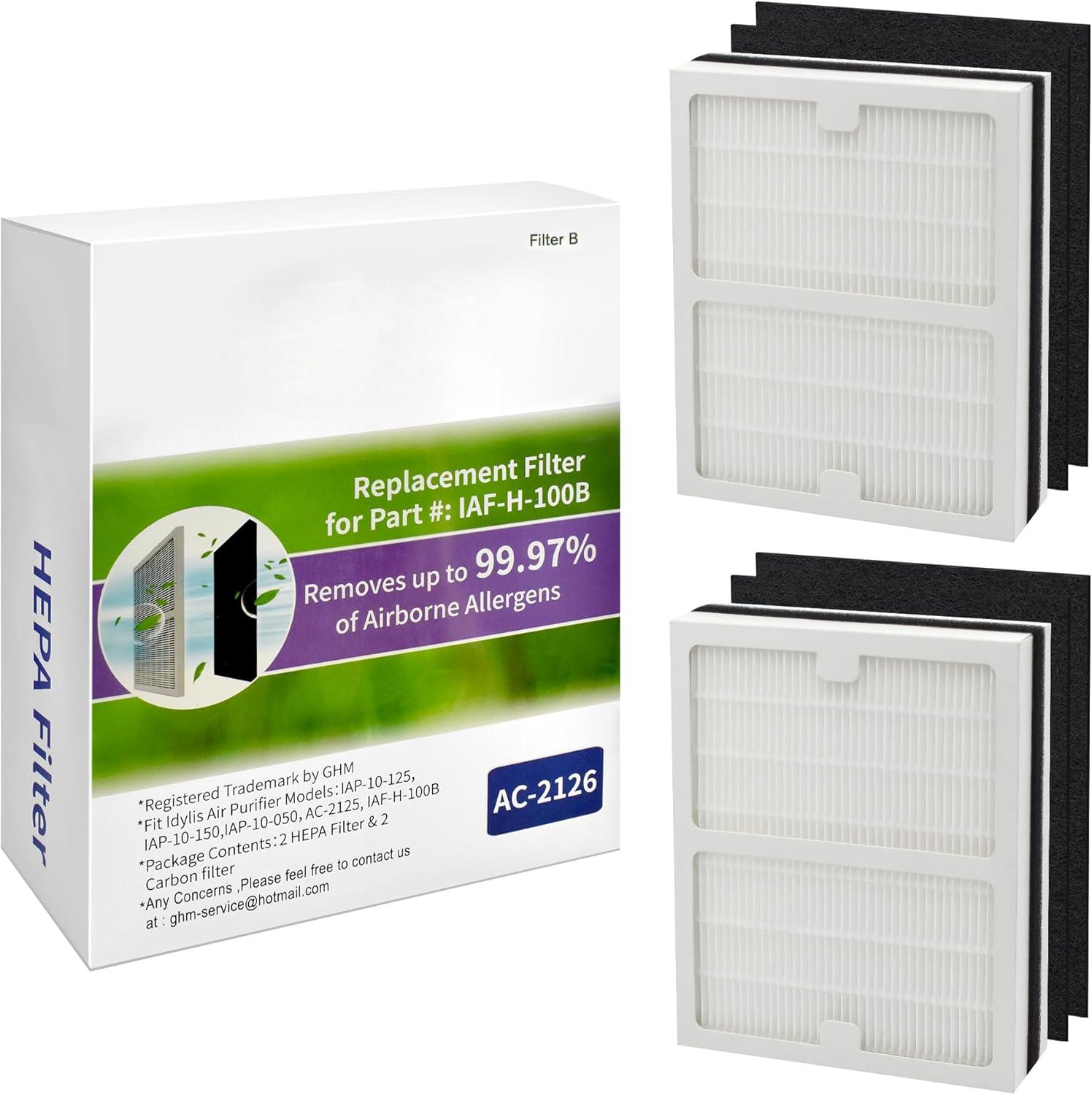 Paquete de 2 filtros Replacemet idylis b H13 Hepa compatibles con Idylis
