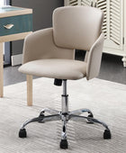Silla de oficina en casa con ruedas, altura ajustable, de piel sintética,...