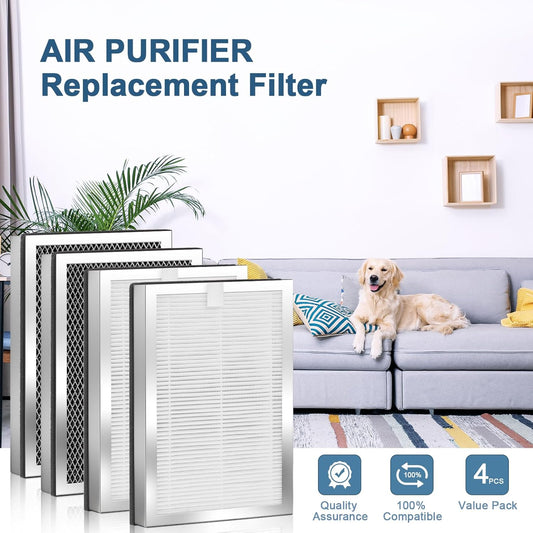 Filtros de repuesto para purificador de aire, paquete de 4 unidades compatibles...
