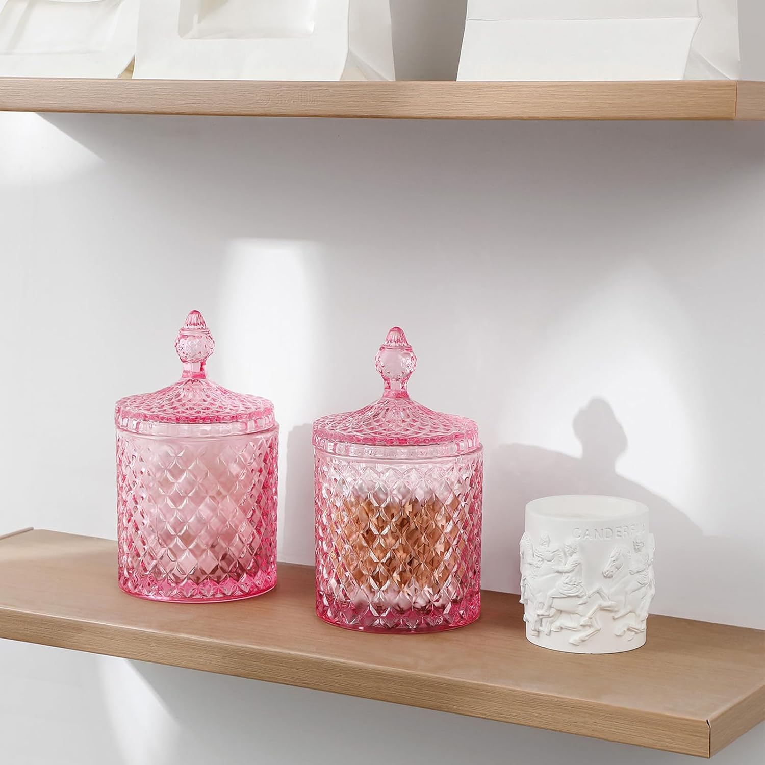 Paquete de 2 tarros de vidrio con tapa para decoración de dispensador de