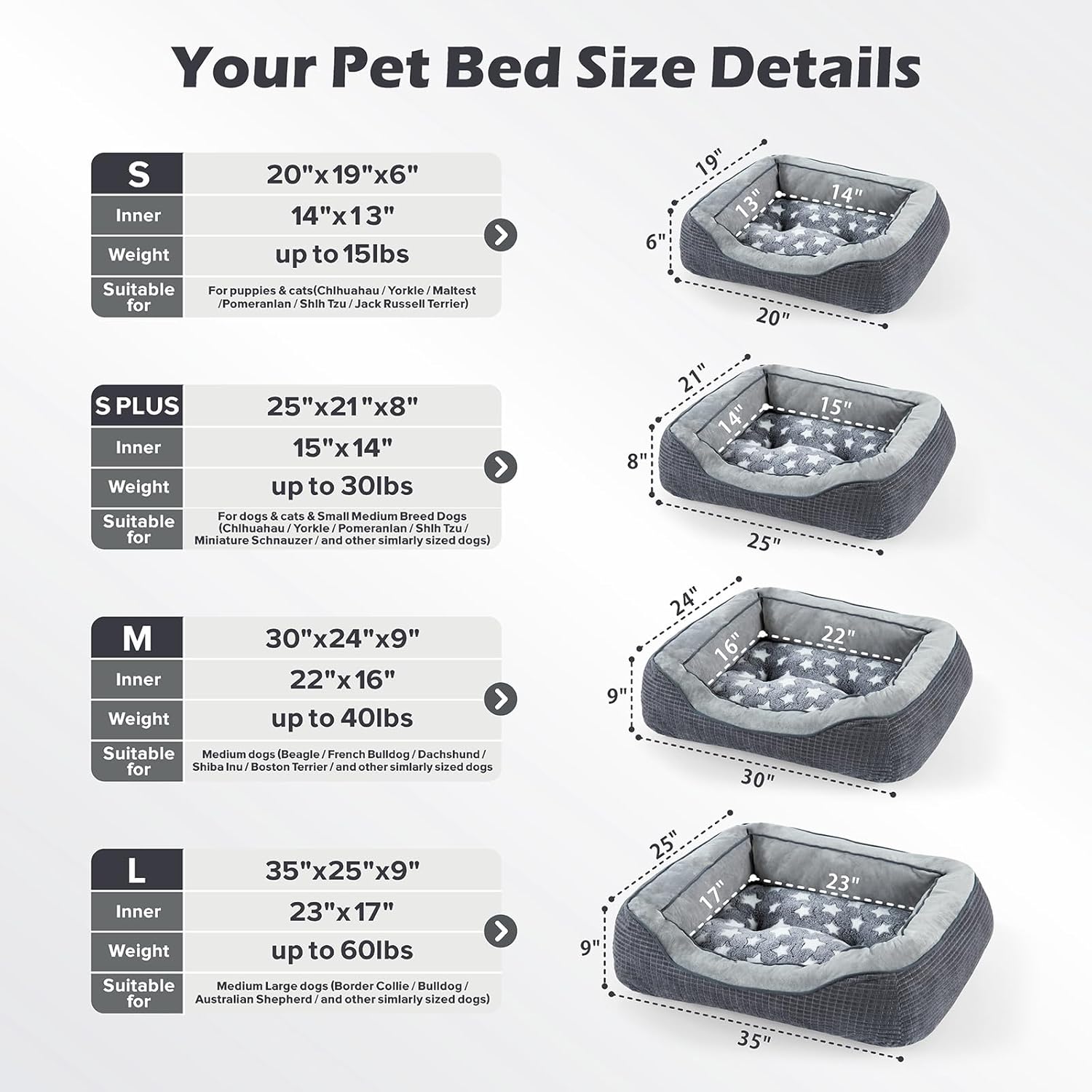 SIWA MARY Camas para perros pequeños y gatos, sofá cama lavable para perros con...
