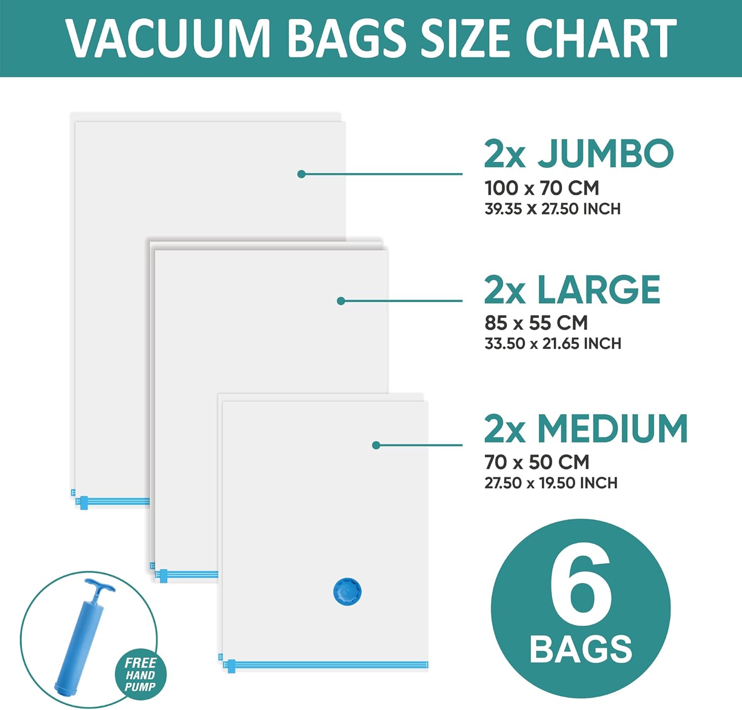 6 bolsas de almacenamiento al vacío que ahorran espacio, bolsas de