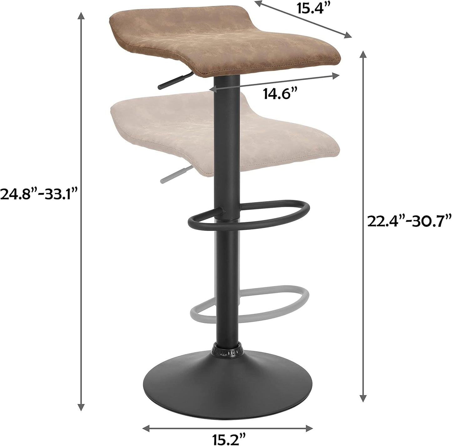 Juego de 2 taburetes de bar ajustables, taburetes de bar giratorios para silla