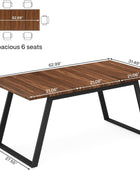 Mesa de comedor para 6 personas, mesa de cocina grande de madera de 63