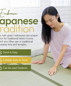 MIINA Colchón de tatami tradicional japonés, Igusa (hierba rusa), tapete de...