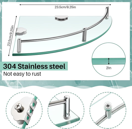 Estante esquinero de ducha de 2 niveles, estante esquinero de acero inoxidable...