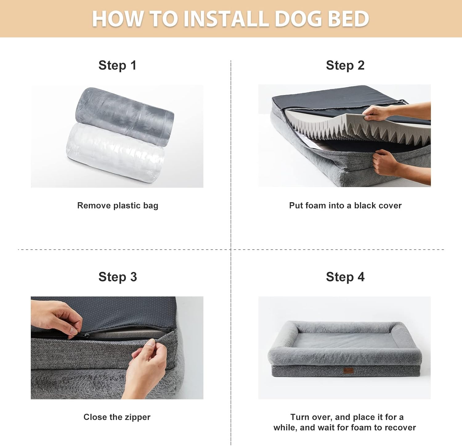 BFPETHOME Sofá cama para perros - Cama lavable para perros con cojín y fundas...