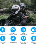 EJEAS Q7 - Intercomunicador de motocicleta mejorado, sistema de comunicación de...