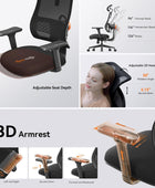 Newtral Silla ergonómica de oficina en casa, silla de escritorio de respaldo...