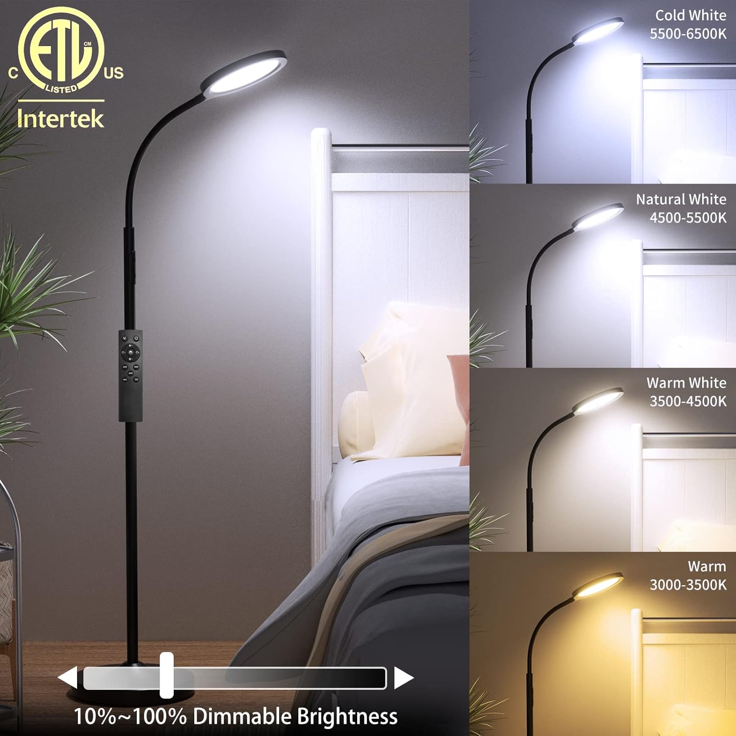 Lámpara De Pie, Luckystyle, LED Regulables Super Brillantes