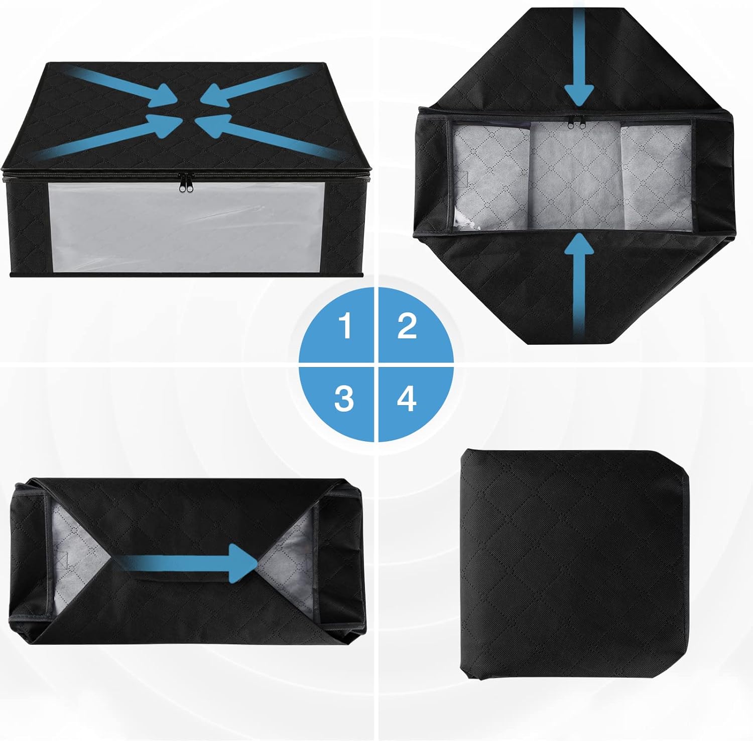 Paquete de 6 bolsas organizadoras de ropa plegables con gran ventana