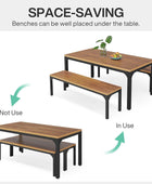 Tribeigns Juego de mesa de comedor para 6 personas, mesa de cocina rectangular