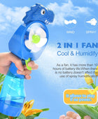 QearFun Ventilador de niebla de mano de dinosaurio con spray de agua,...