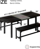 Feonase Juego de mesa de comedor de 63 pulgadas para 4-6, mesa de comedor