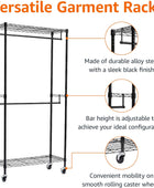 Tienda Basics WI-GAR1436B - Estante organizador de armario con ruedas,...