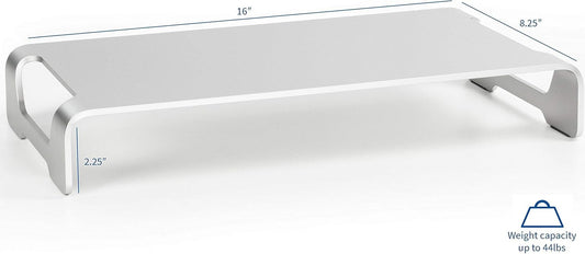 VIVO Elevador de monitor ancho de aluminio plateado de 16 pulgadas, soporte de...
