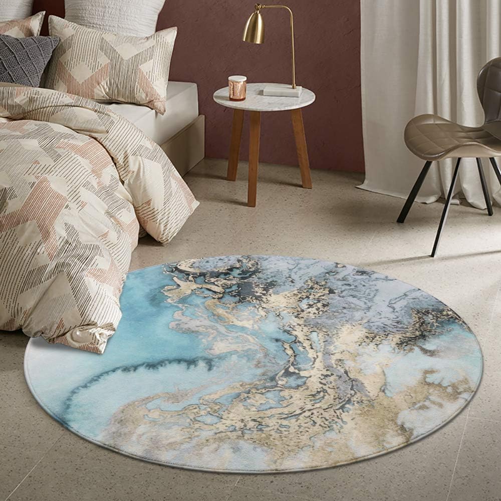 Alfombra Lahome con diseño de mármol, de 60 x 91 cm, de lana sintética, de...