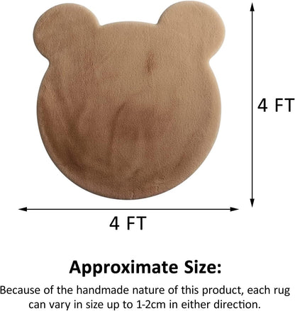 Alfombra en forma de oso de 4 x 4 pies, lindas alfombras para dormitorio,
