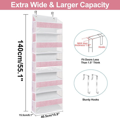 homyfort Organizador para colgar sobre la puerta con 5 bolsillos grandes, 10...