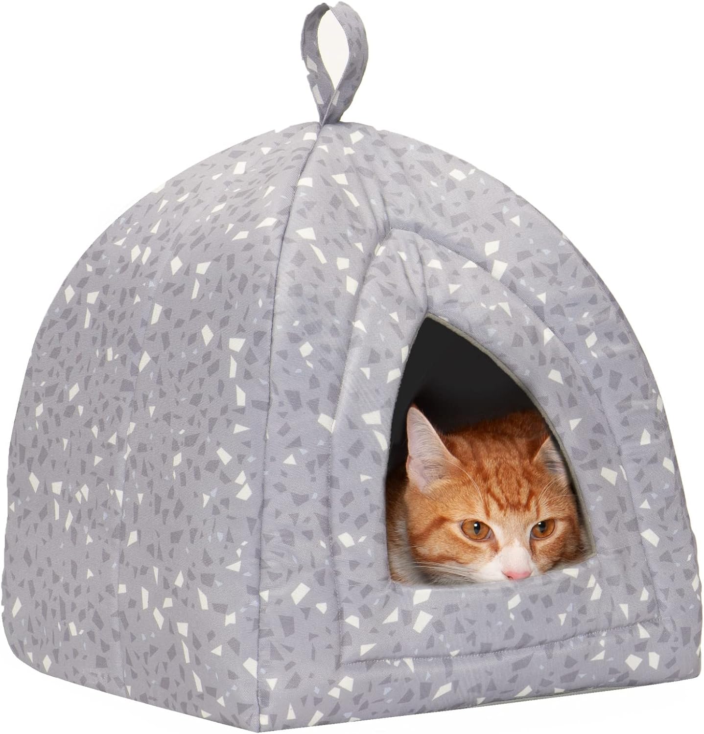 Furhaven Cueva de cama para gatos de interior y perros pequeños, lavable y...