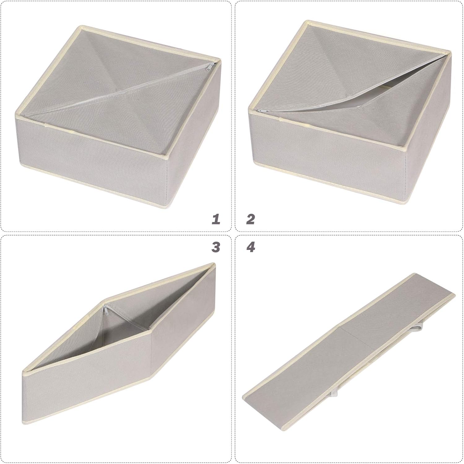 DIOMMELL Juego de 6 cajas de almacenamiento de tela plegables para armario,...